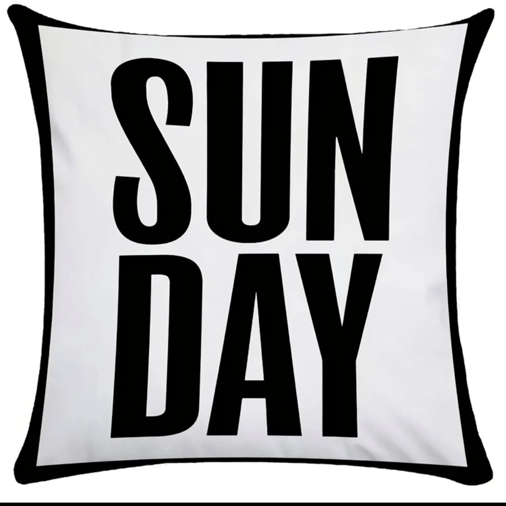 SUNDAY Black and White Throw pillow cover